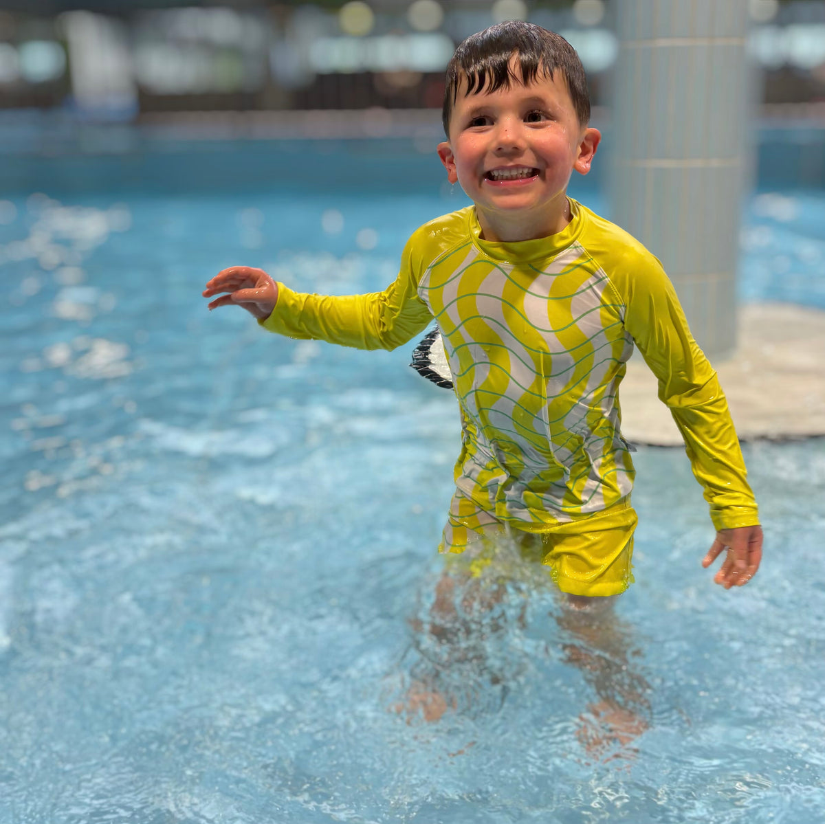 Long Sleeve Rash Top - Yellow Tide – Sea Kids Swimwear